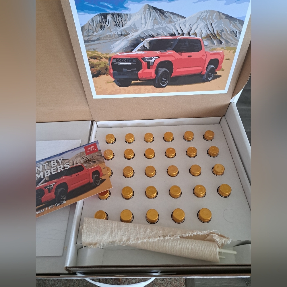 TOYOTA TUNDRA paint by numbers kit stretched canvas frame paints brushes 2022